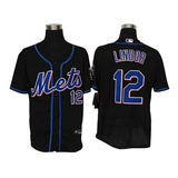 Camiseta Casaca Baseball Mlb New York Mets 12 Lindor 