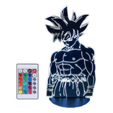 Lámpara 3d Luz Noctura Led Acrílico Goku Dragon Ball Z