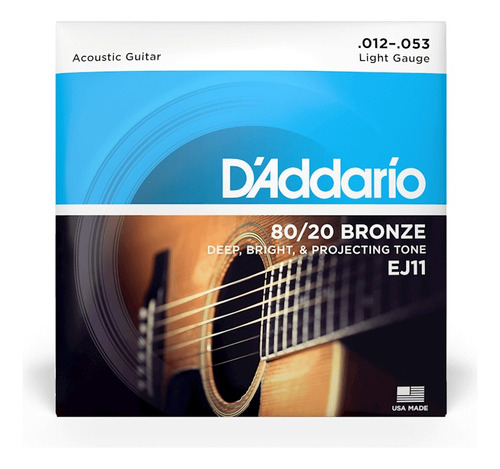 Ej11 Cuerdas Guitarra Acustica Calibre 12-53 Bronce 80