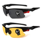 Kit 2 Oculos De Sol E Noite Bike Dirigir Esporte Volei Pesca