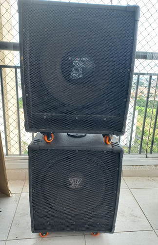 Par De Caixas Subgraves Subwoofer Ativo E Passivo 1000w Rms