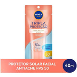 Nivea Sun Facial Tripla Proteção Antiacne Fps 50 40ml