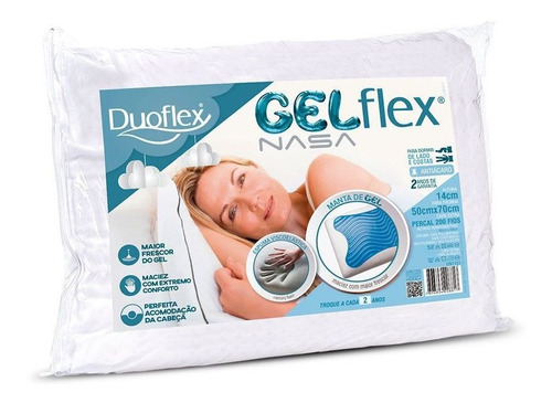 Travesseiro Duoflex Gelflex Nasa Gn1101 50x70x14