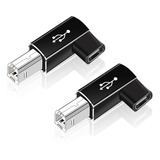 Paquete De 2 Adaptadores Usb B A Usb C De Ngulo Recto, Conve