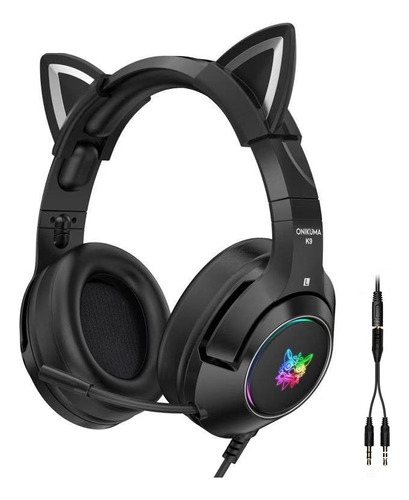 Onikuma K9 Headset Auriculares Lindos Con Orejas De Gato Par