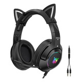 Onikuma K9 Headset Auriculares Lindos Con Orejas De Gato Par