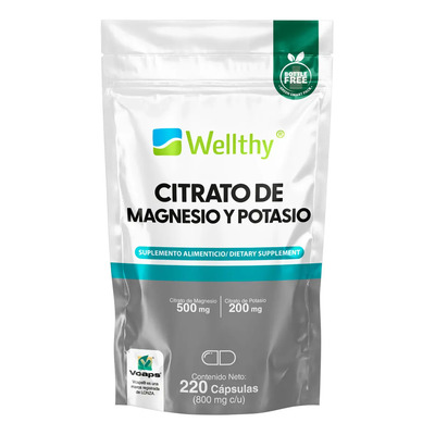 Wellthy Citrato De Magnesio Y Citrato De Potasio 220caps | MercadoLibre