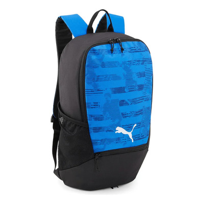 Mochila Puma Individualrise Backpack, Unisex, Azul Y Negro Diseño De La Tela Geométrico