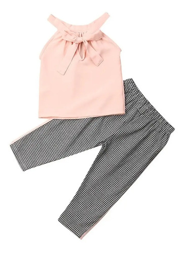 Cojunto Blusa Con Pantalon De Cuadritos Niña