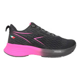 Zapatillas Diadora Running Mujer Gravit Flux Negro-rosa Cli