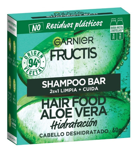Shampoo Sólido Aloe Vera Hair Food 2 En 1 Fructis - 60gr