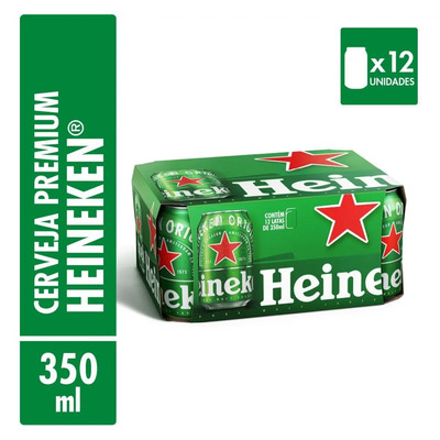 Cerveja Heineken Premium Puro Malte 350ml Caixa 12 Unidades | MercadoLivre