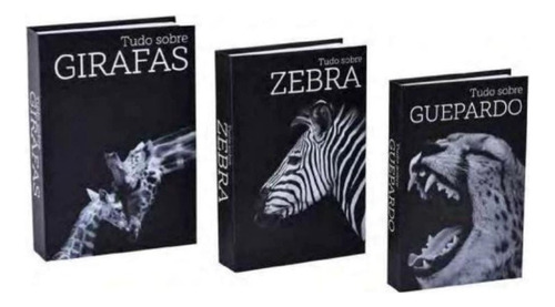 3 Livros Decorativos Falso Decorativo Savana Collection