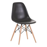 Silla Tipo Eames Moderna Minimalista 8 Piezas Estructura De La Silla Madera Asiento Negro