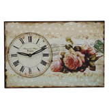 Reloj De Pared Vintage Numeros Romanos Paris Flores