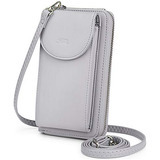 Pu Cuero Rfid Bloqueo Crossbody Teléfono Celular Bolso...