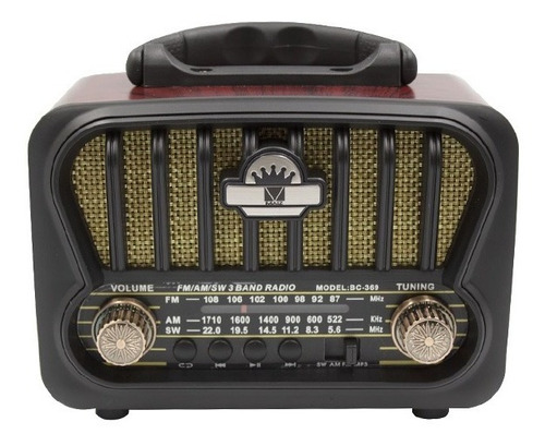 Bocina Bluetooth Radio Recargable Portatil Vintage Retro