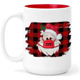 Taza Navideña 2021 - Taza De 15 Oz - Papá Noel Con Máscara P