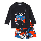 Bañador Playera Manga Larga Y Short Videojuego Niño 4-7 Años