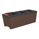 Maceta Autorriego Jardin Rectangular Triple P Tramontina Cuo Color Marrón