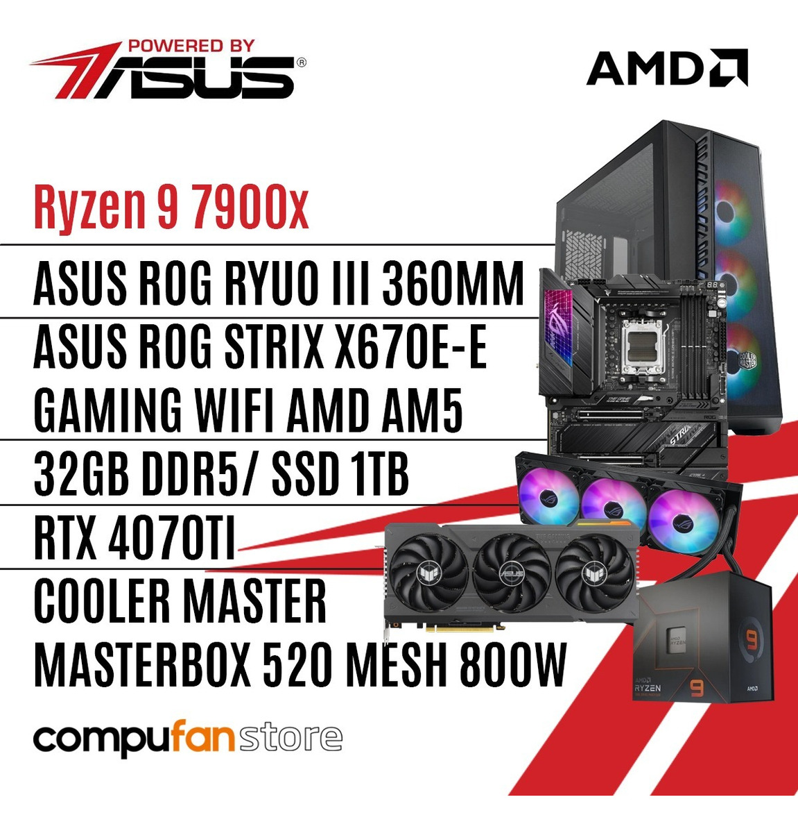 Pc Gamer Powered By Asus Ryzen 9 X670 Rtx 4070ti 32gb 1tb