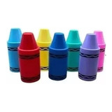 6 Vaso Mini Forma De Lapizcrayola Dulcero Crayonchelita