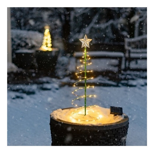 Luz Decorativa De Árbol De Navidad Led Solar 2pcs