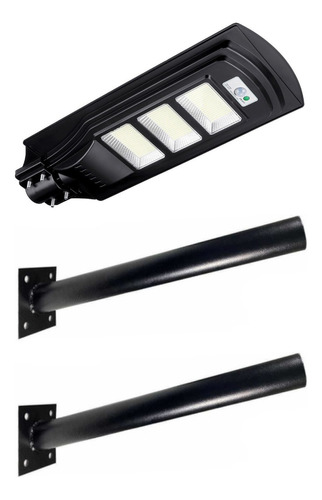 Kit C/ 2 Suporte Aço Braço Luminária Pública Solar Led 50cm