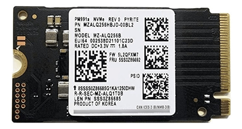 Disco Sólido Ssd Samsung Pm991a 256gb M.2 2242 Nvme Blister