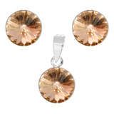 Conjunto De Plata 925 Orange Swarovski® Elements