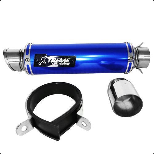 Escape Silenciador Para Moto Deportivo Universal Azul Oferta