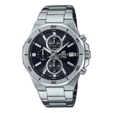 Pulseira De Relógio Masculina Casio Efv-640d-1avudf Edifice, Cor: Prata, Moldura, Cor De Fundo Prateada, Cor De Fundo Preta