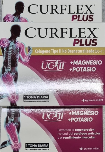 Curflex Plus Colageno Tipo Ii + Magnesio + Potasio Pack X 90