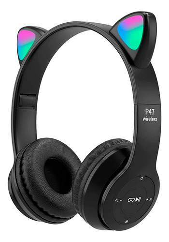 Auriculares Inalámbricos P47m Bluetooth Led Rgb Radio Sd