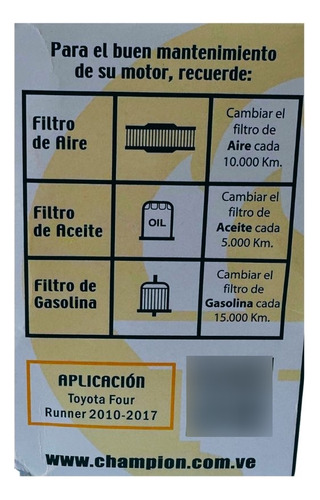 Filtro De Aceite Para Toyota 4runner/ Tundra 2012-2014 Foto 3