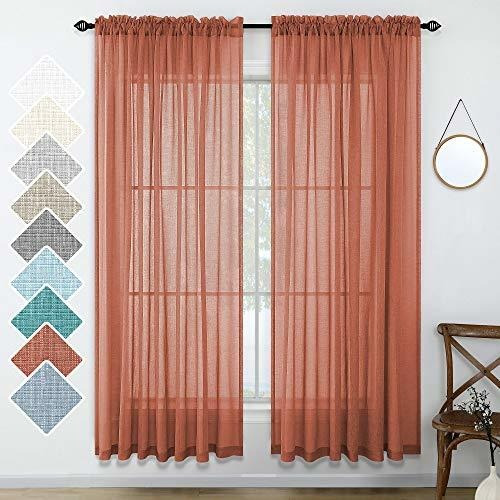 Cortinas De Terracota De 84 Pulgadas De Largo Para Sala De E