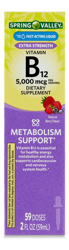 Spring Valley Vitamina B12 Líquida 5000 Mcg 59 Dosis