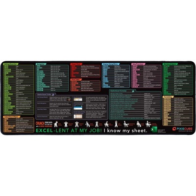 Mouse Pad Largo Comandos Excel Gaming Tapete Oficina 40x90cm | Meses sin interés