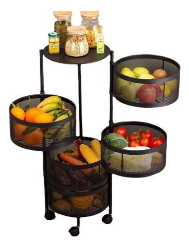 Carrito Organizador Multiusos 5 Niveles Frutero Cocina 360º