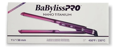 Plancha Babyliss Profesional Nano Titanium 450°f Placas1 1/2 Color Fucsia/violeta 110v