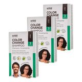 Kiss Ny Shampoo Tonalizante Color Change Kit C/3 Pçs 