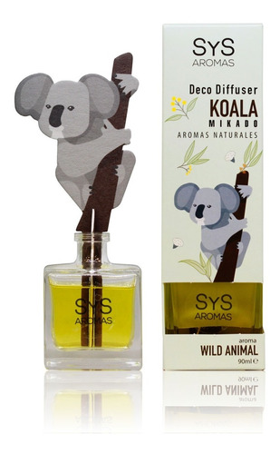 Difusor Mikado Ambientador Koala 90ml Wild Animal, Sys