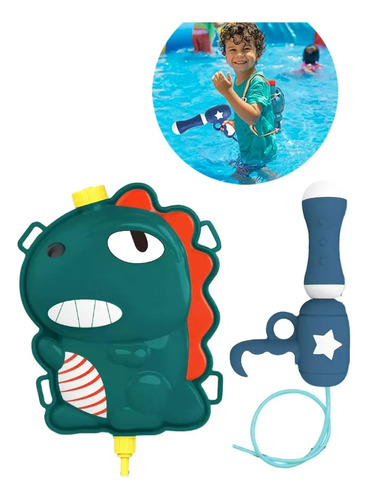 Pistola Agua Con Mochila Lanza Agua Juguetes Verano Piscina.