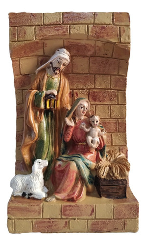 Adorno Decorativo Porta Vela Nacimiento Oveja, Alto 12cm