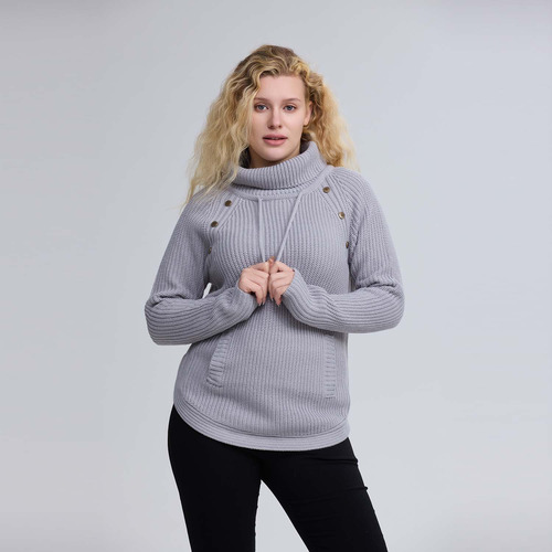 Sweater Mujer Tejido Gris Melange Fashion's Park