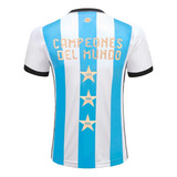 Camiseta Argentina 3 Estrellas Campeones Del Mundo S - Xxl