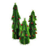 Árvore De Natal Pinheiro Para Mesa Kit 3pc - Inigual Decor