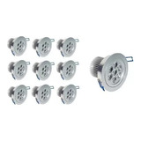 Pack X10 Focos Embutidos De 7watt Luz Led Fria