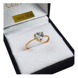 Anillo De Oro 18k Cintillo Corazón Garantía De Por Vida