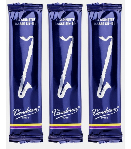 3 Palhetas Vandoren Tradicional - Clarone Baixo 2,0